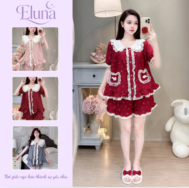 Pijama Chất Liệu Đũi Vân Mây DU20 Mềm Mát