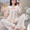 Pijama Cổ Sen Vạt Trắng Chất Đũi Hàn Xinh DU04
