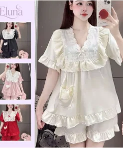 Bộ Đồ Ngủ Nữ ELUNA Pijama Lụa Latin Tiểu Thư  LT35