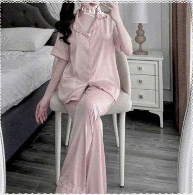 Bộ đồ ngủ lụa tay ngắn quần dài